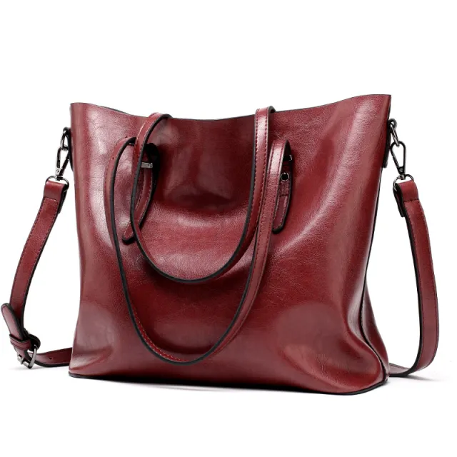 new European fashion bags handbag shoulder bag tote bag winter oil Red - Shop at LoveMi