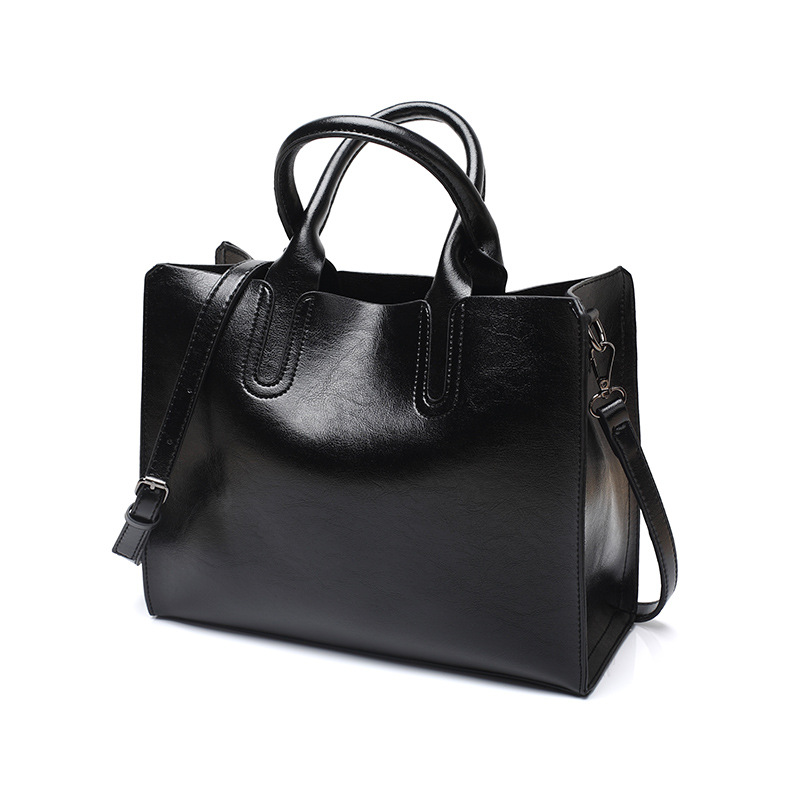 8 new color fashion handbag bag retro all-match single shoulder bag simple oil wax portable Tote Bag