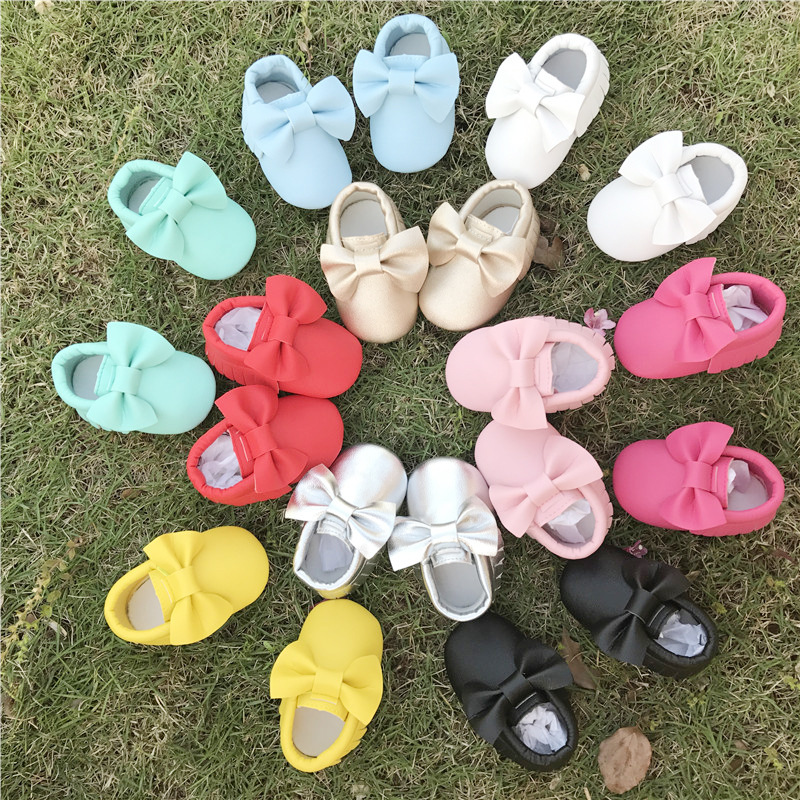 Bow Tie Moccasin  Baby Shoes, Soft Bottom, Spring And Autumn, Bow Tie, Baby Shoes, Indoor Walking Shoes