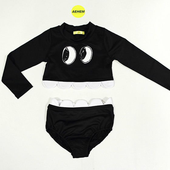 Korean version of children's wear, new children's swimsuit, cartoon eyes, split bikini, two sets of girls SWIMSUIT SET