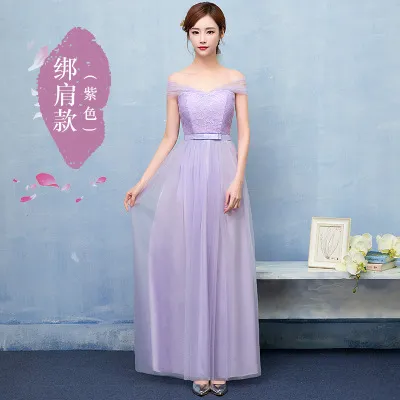 Bridesmaid Long Dress, Summer Dress,Evening Dress - Strapped Purple