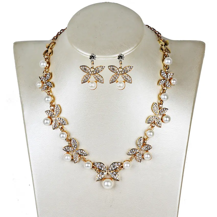 New Pearl butterfly necklace, earrings, bridal jewelry