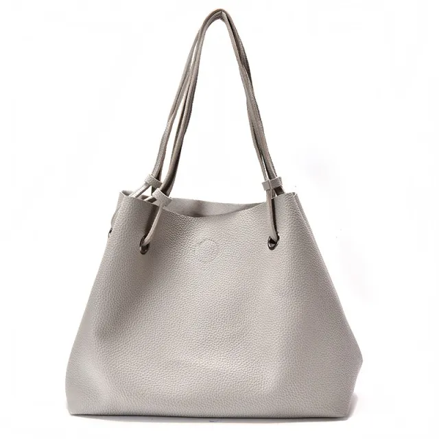 Picture two piece bag new spring and summer Korean fashion embossed single shoulder bag hand raisins mother bag bag Beige - Shop at LoveMi