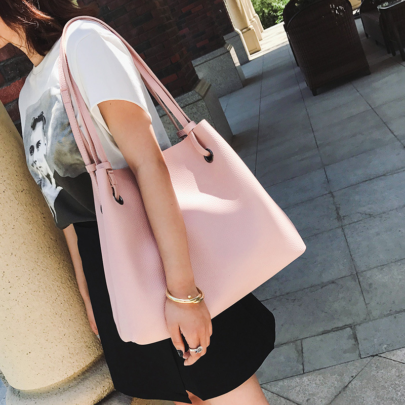 Picture two piece bag new spring and summer Korean fashion embossed single shoulder bag hand raisins mother bag bag