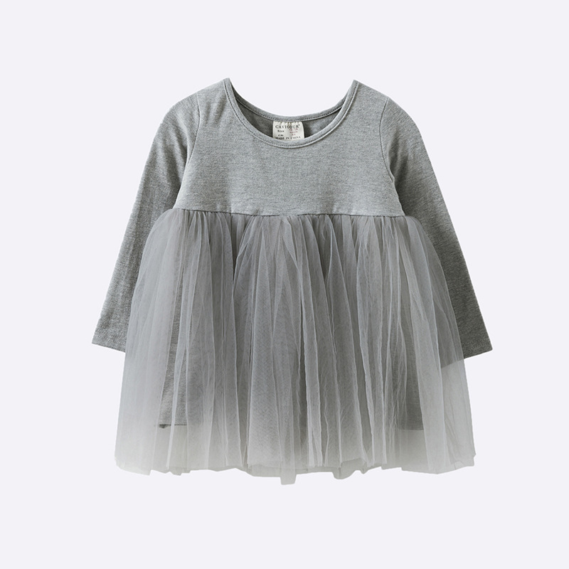 Spring and autumn female baby cotton gauze dress long sleeved tee Princess Dress Girls foreign trade clothing tide