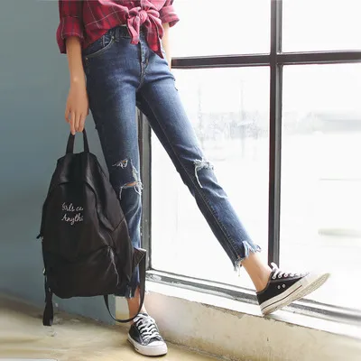 Slim fit flared cropped pants Blue - Shop at LoveMi