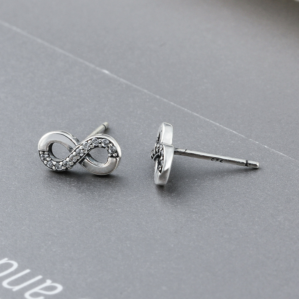 Sterling Silver Diamond Stud Earrings
