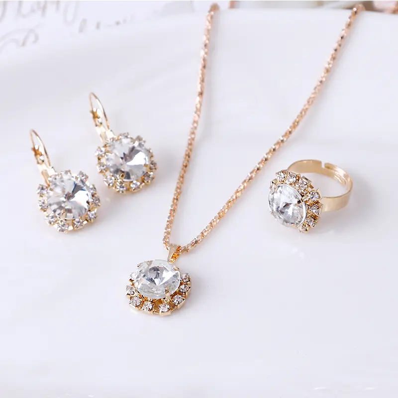 Europe and America fashion round crystal necklace