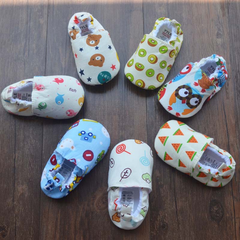 Foreign Trade Soft Bottom, Pure Cotton Cartoon Can Not Drop Baby Shoes, 0-1 Year Old Indoor Toddler Shoes, Spring And Autumn Men And Women Bao Baoxie