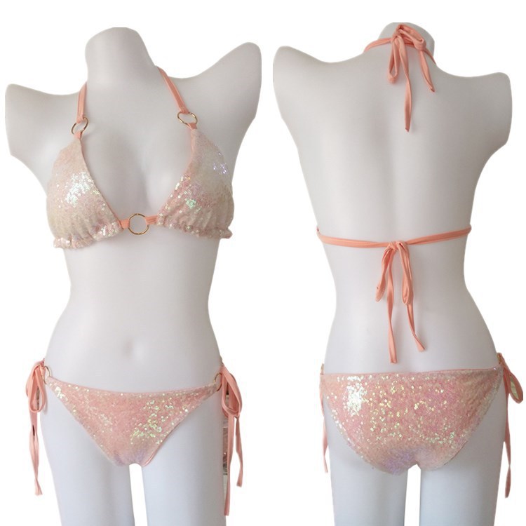 Europe and the United States bursts of sequins Bikini Swimsuit fast sell, foreign trade lace SWIMSUIT SET