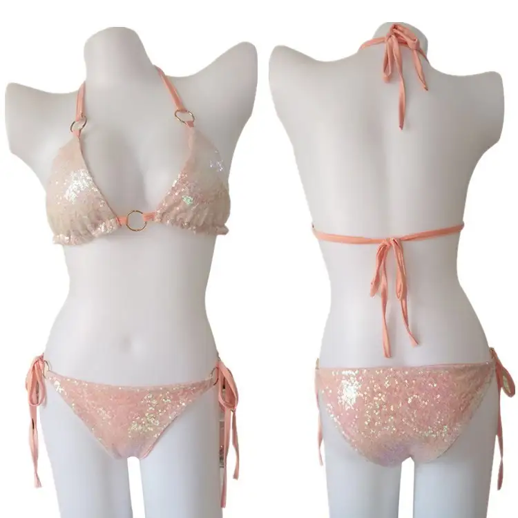 Europe and the United States bursts of sequins Bikini Swimsuit fast sell, foreign trade lace SWIMSUIT SET