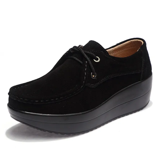 Casual wedge mother shoes Black - Shop at LoveMi