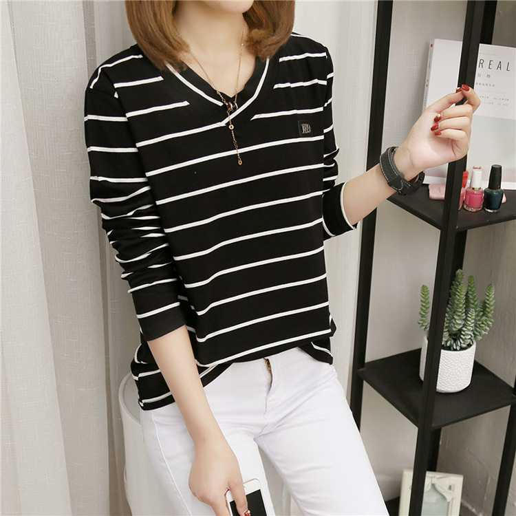 Striped bottoming shirt