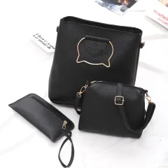 New handbag fashionears three piece tote bag all-match single shoulder bag large handbag - Black - View 1