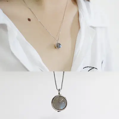 Natural Moonstone Box Chain
