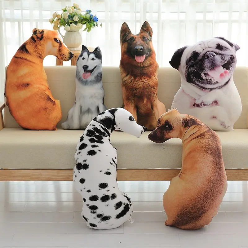 Funny 3D Dog Print Throw Pillow Creative Cushion Cute