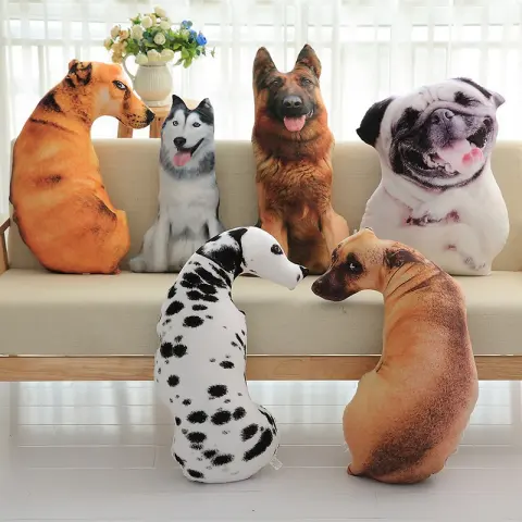 Funny 3D Dog Print Throw Pillow Creative Cushion Cute