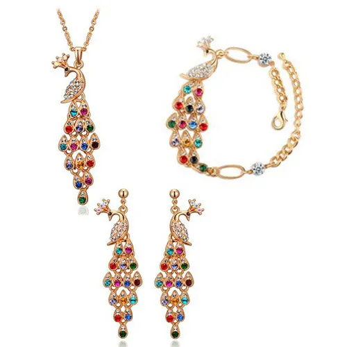 Creative Crystal Peacock Bridal Jewelry Set - Shop at LoveMi