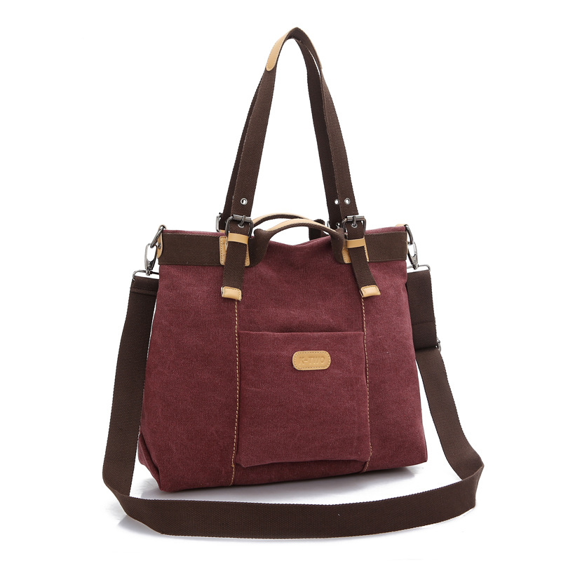 The new female canvas bag retro fashion all-match portable Shoulder Satchel Korean fashion big bag