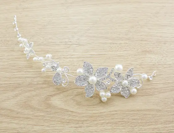 Butterfly Bridal Jewelry Set Chain Pearl Three