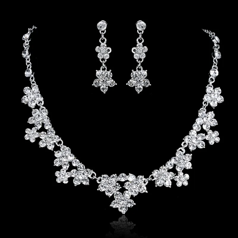 Bridal accessories , bridal three sets necklace, European and American wedding accessories, wedding jewelry set - Earrings