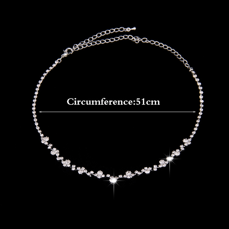 The supply of Bridal Necklace Earrings two sets of simple Rhinestone Suit Wedding Dress Accessories 425 — foto 3