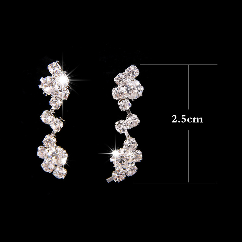 The supply of Bridal Necklace Earrings two sets of simple Rhinestone Suit Wedding Dress Accessories 425 — foto 2
