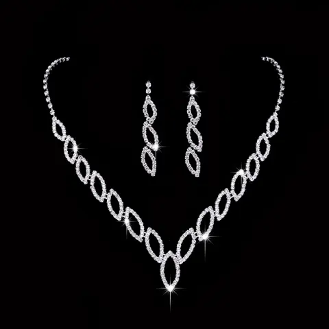 Manufacturer's Direct Selling Classic Kiss EARRINGS NECKLACE BRIDAL Suit