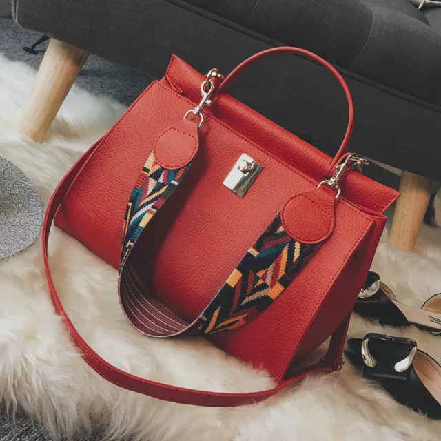 In The Spring Of New Handbag Korean Color Strap Shoulder Bag Handbag Shoulder Lock Casual Fashion Red - Shop at LoveMi