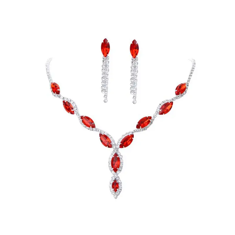 Amazon Burst Red Suit, Bridal Necklace, Wedding
