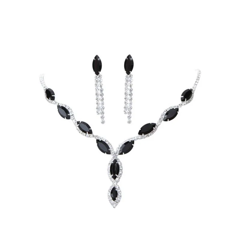 Burst Red Suit, Bridal Necklace, Wedding Jewelry, Big Diamond Jewelry Sales - Black
