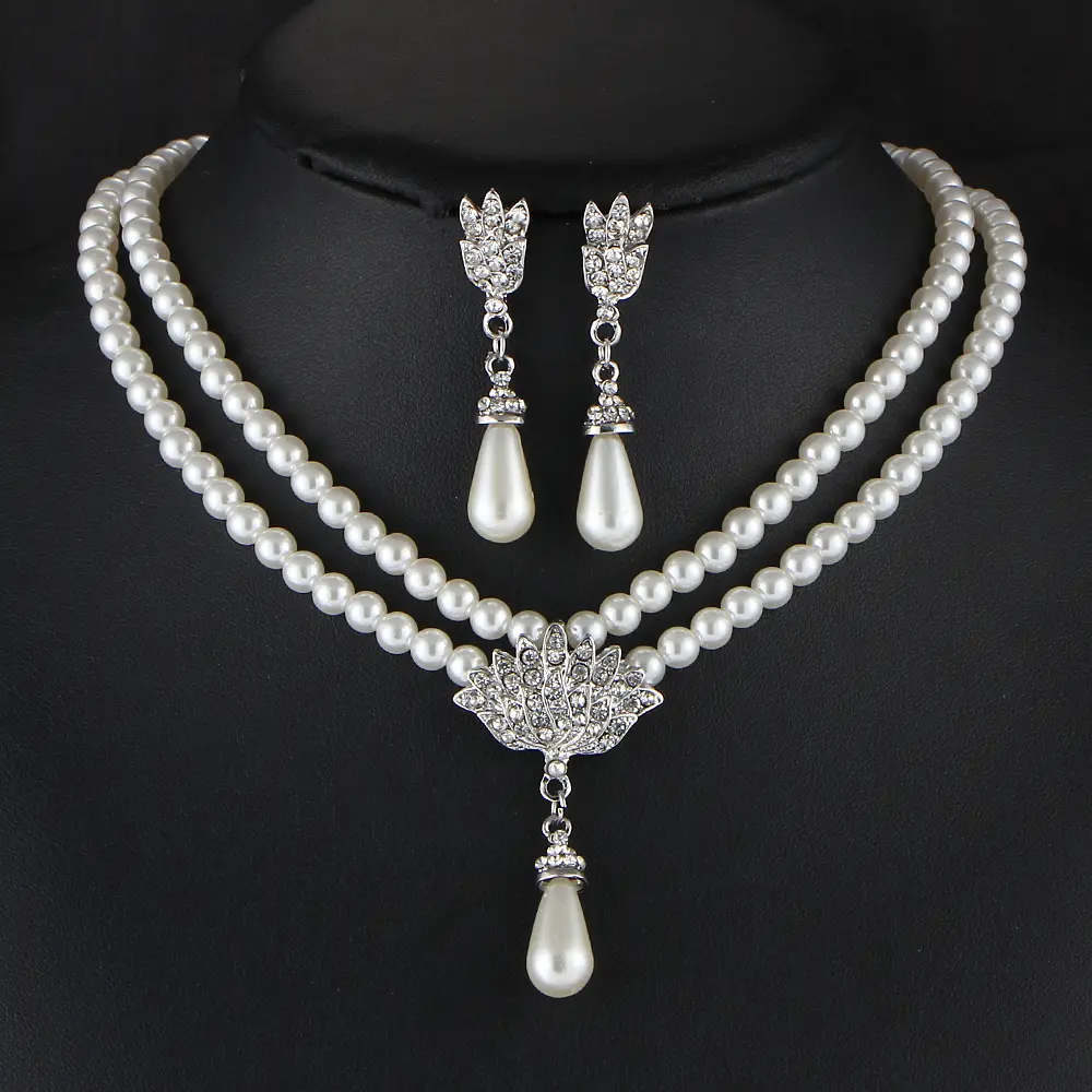 Jewelry Bridal Pearl Crystal Diamond Short Clavicle