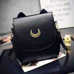 In the spring of , the new version of sailor Luna bangalor Fashion Shoulder Bag Backpack kitten - Black - View 1
