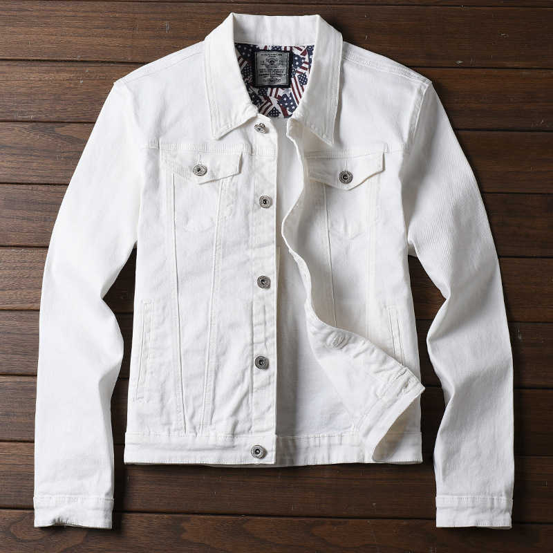 Men's jeans jacket, spring youth Korean Style Men's wear wholesale agent, white self-cultivation men's denim jacket