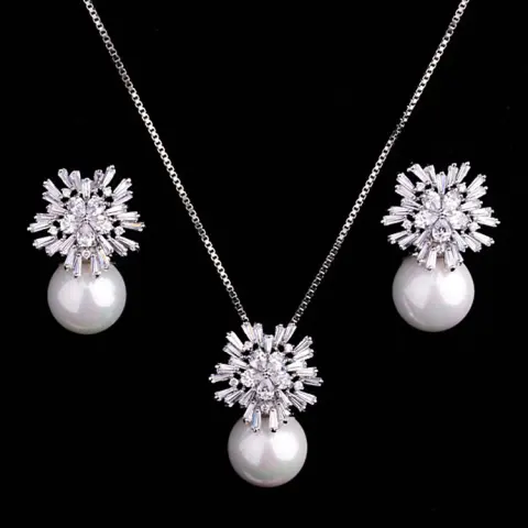 Korean Temperament Luxury High-grade Pearl Necklace Earrings Set