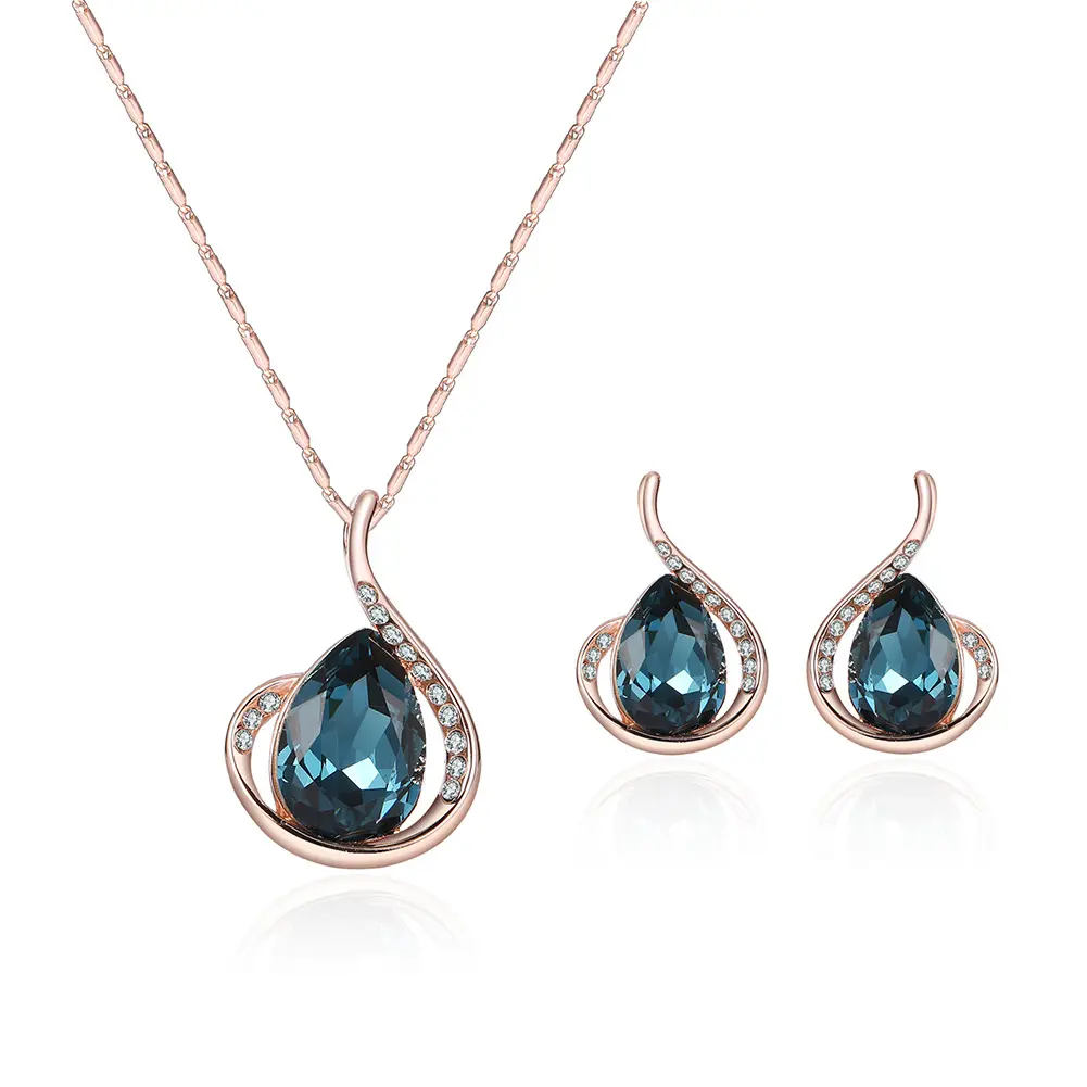 Diamond Crystal Necklace And Earrings Two-piece Bridal