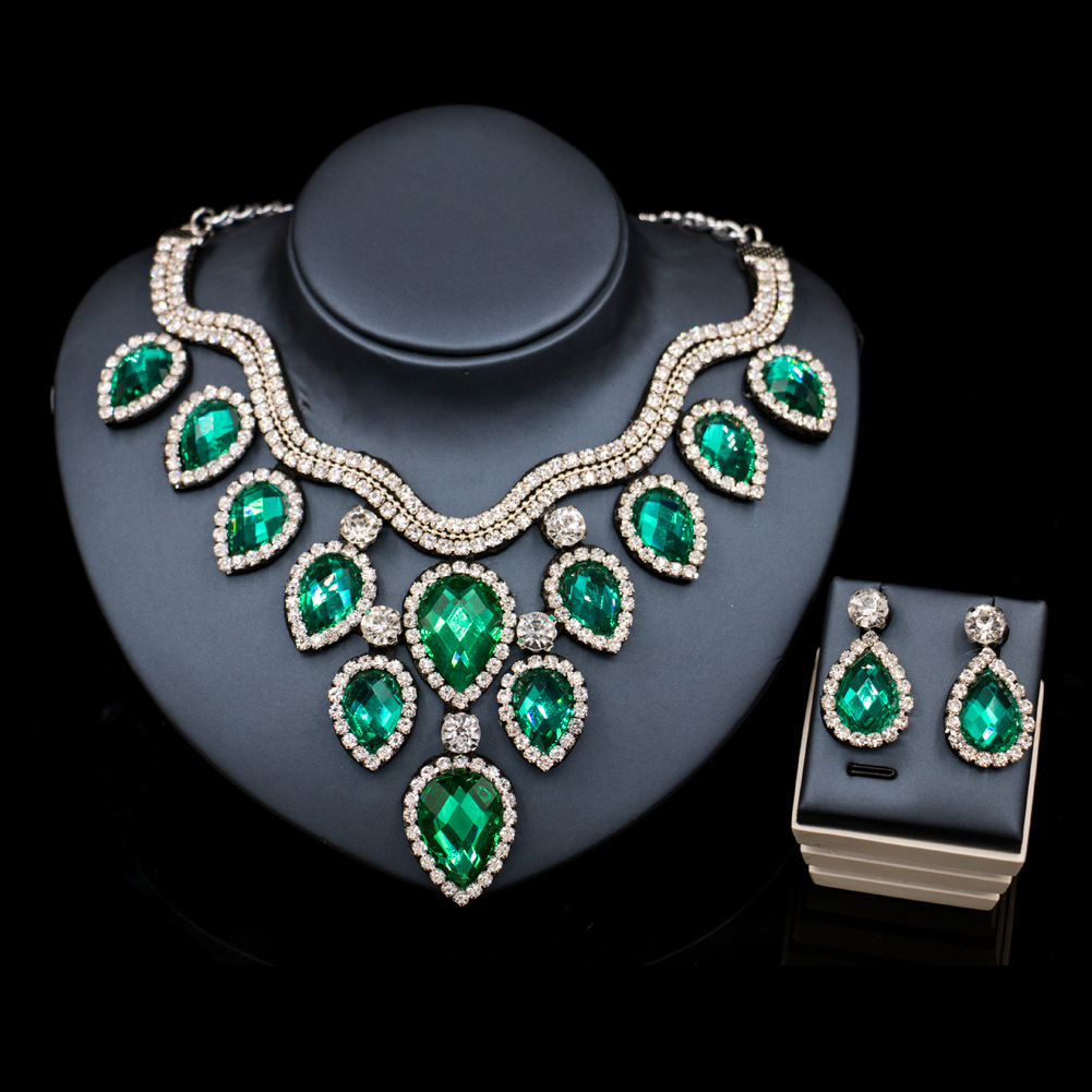 Fast Selling Explosion, Middle East, Europe And America, Colorful Exaggerated Bride Necklace, Earring Set, Cross Border High Quality Goods Supply — foto 2