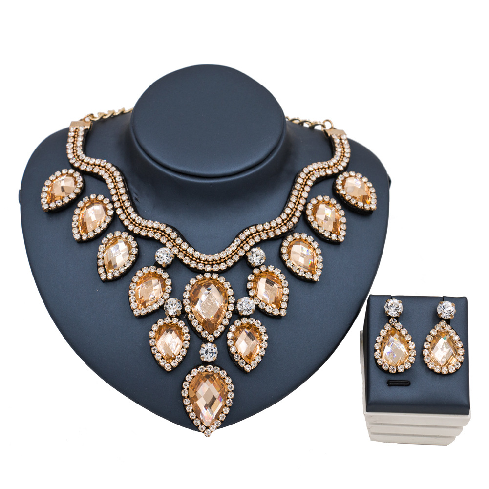 Fast Selling Explosion, Middle East, Europe And America, Colorful Exaggerated Bride Necklace, Earring Set, Cross Border High Quality Goods Supply — foto 13