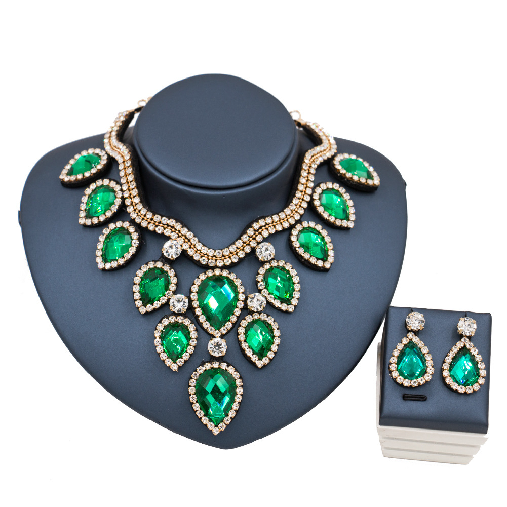 Fast Selling Explosion, Middle East, Europe And America, Colorful Exaggerated Bride Necklace, Earring Set, Cross Border High Quality Goods Supply — foto 5