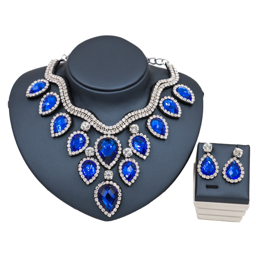 Fast Selling Explosion, Middle East, Europe And America, Colorful Exaggerated Bride Necklace, Earring Set, Cross Border High Quality Goods Supply — foto 14