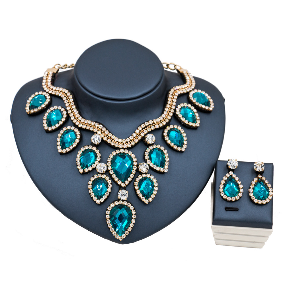 Fast Selling Explosion, Middle East, Europe And America, Colorful Exaggerated Bride Necklace, Earring Set, Cross Border High Quality Goods Supply — foto 17