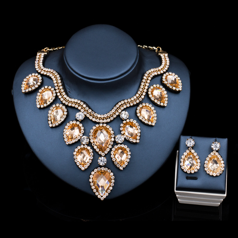 Fast Selling Explosion, Middle East, Europe And America, Colorful Exaggerated Bride Necklace, Earring Set, Cross Border High Quality Goods Supply — foto 16