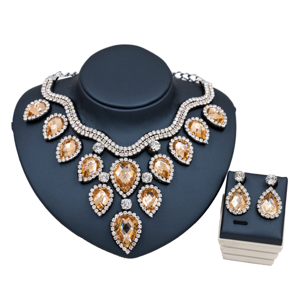 Fast Selling Explosion, Middle East, Europe And America, Colorful Exaggerated Bride Necklace, Earring Set, Cross Border High Quality Goods Supply — foto 10