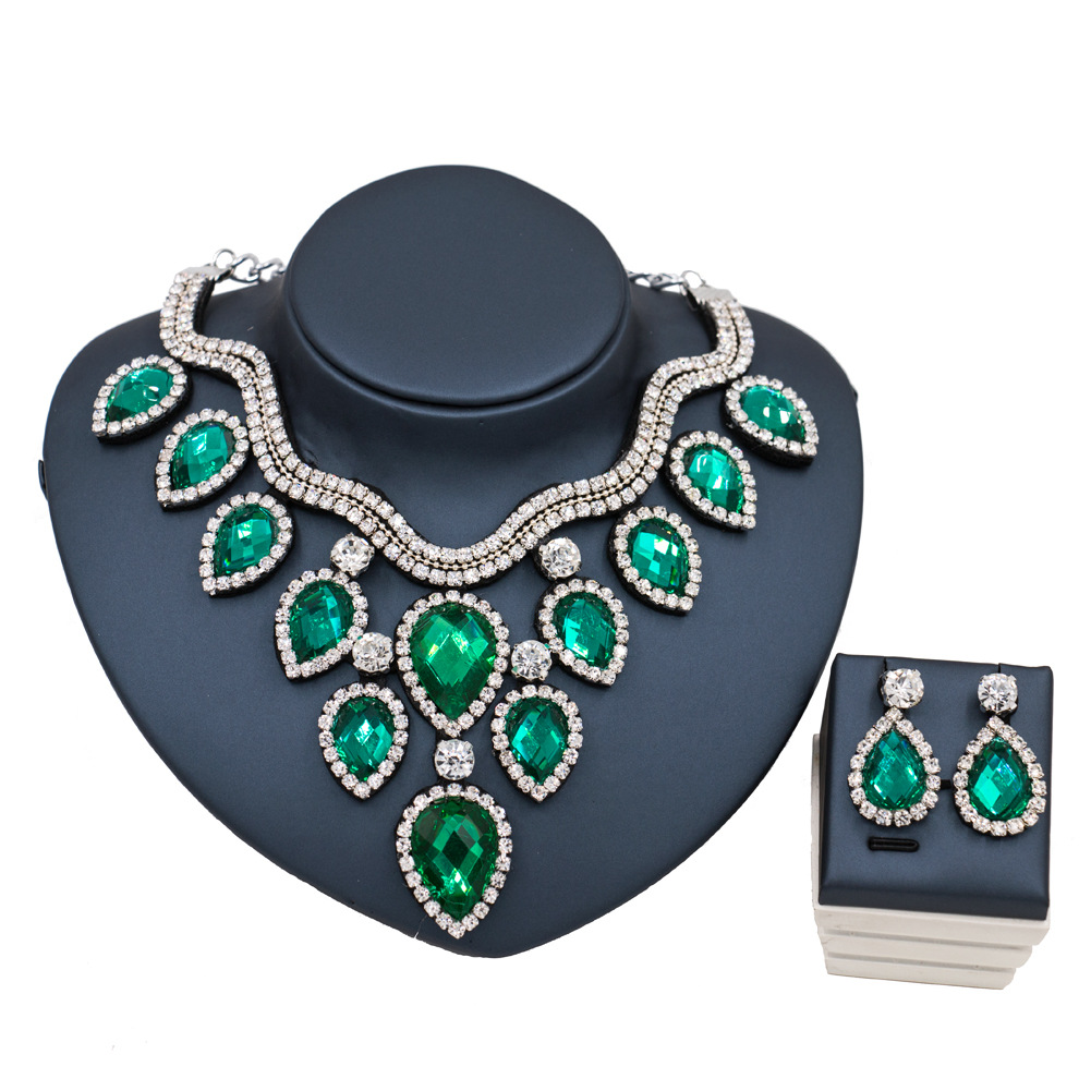 Fast Selling Explosion, Middle East, Europe And America, Colorful Exaggerated Bride Necklace, Earring Set, Cross Border High Quality Goods Supply — foto 15