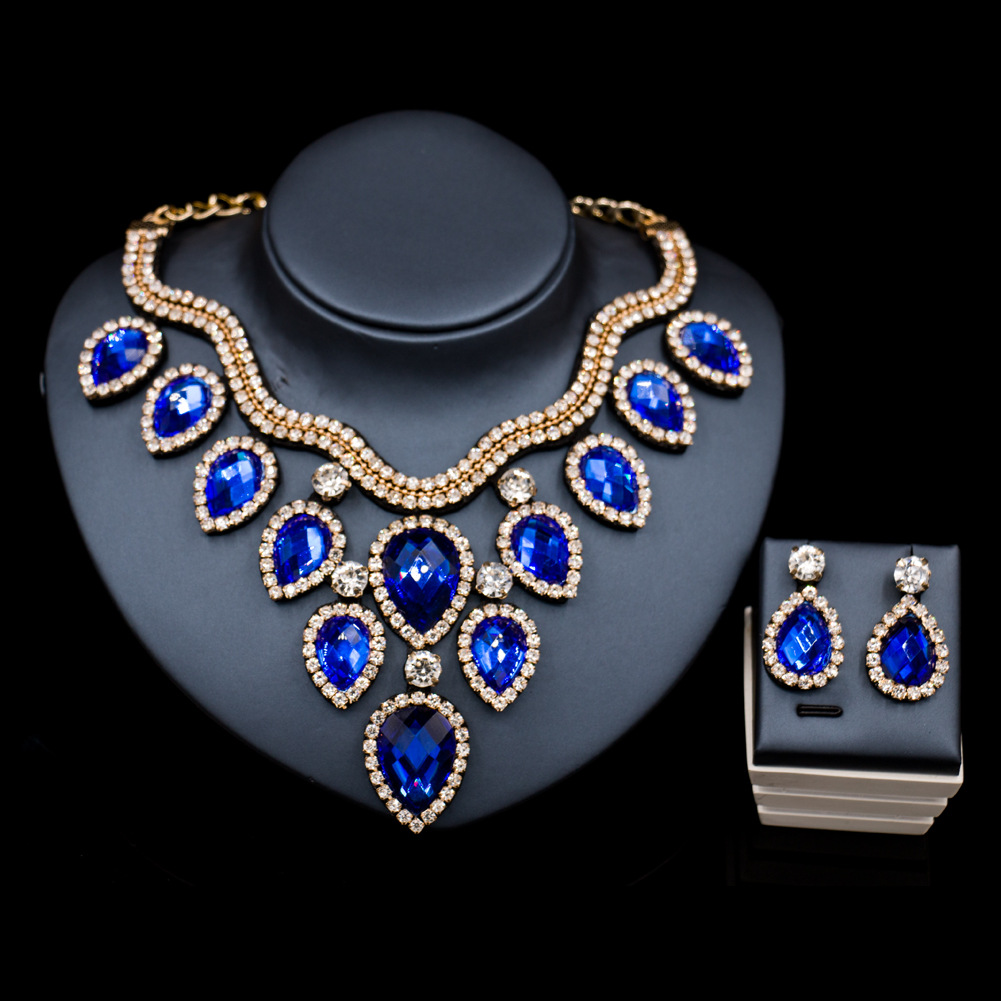Fast Selling Explosion, Middle East, Europe And America, Colorful Exaggerated Bride Necklace, Earring Set, Cross Border High Quality Goods Supply — foto 11