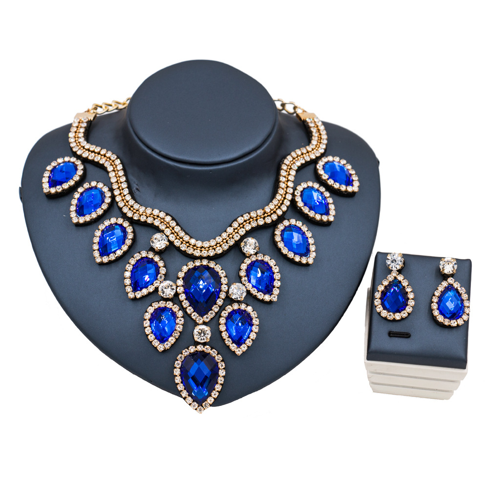 Fast Selling Explosion, Middle East, Europe And America, Colorful Exaggerated Bride Necklace, Earring Set, Cross Border High Quality Goods Supply — foto 9