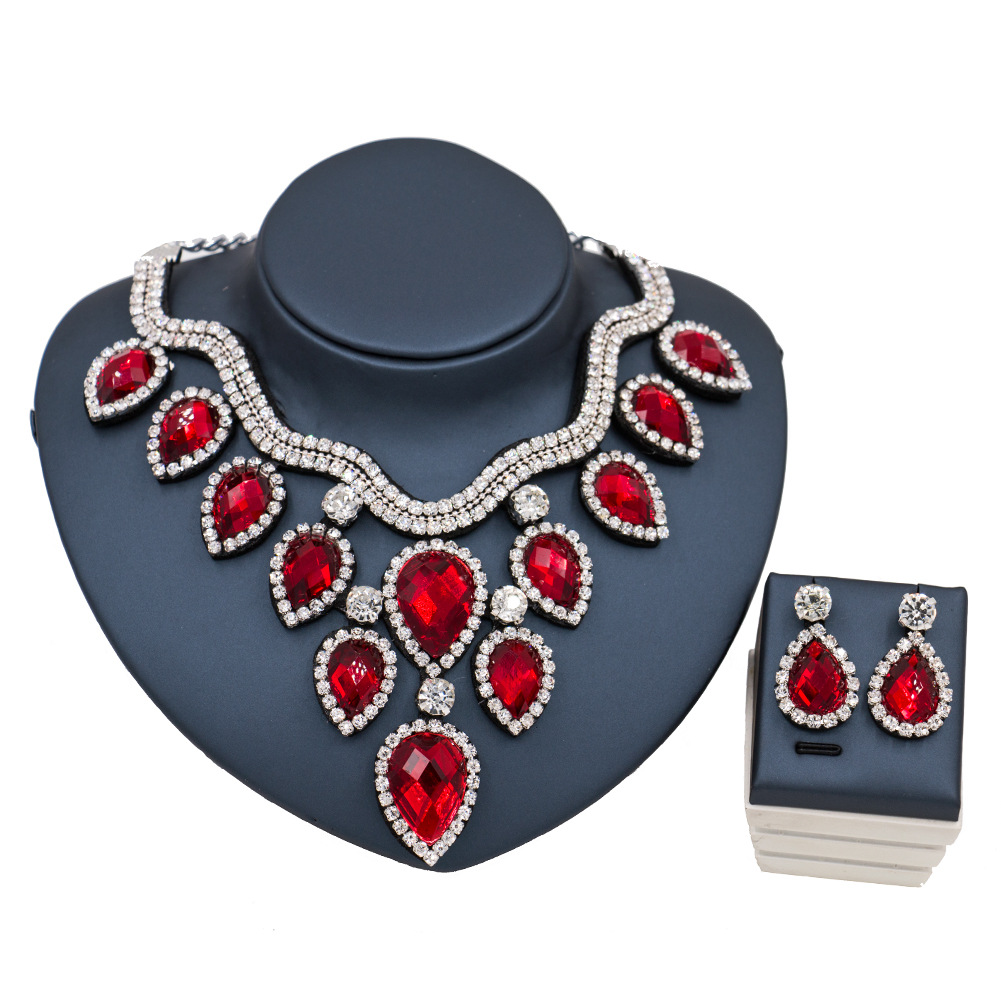 Fast Selling Explosion, Middle East, Europe And America, Colorful Exaggerated Bride Necklace, Earring Set, Cross Border High Quality Goods Supply — foto 7