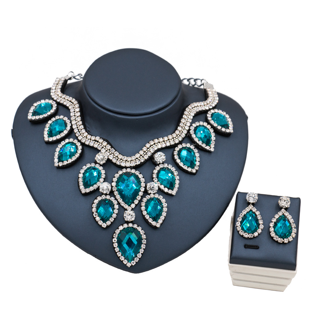 Fast Selling Explosion, Middle East, Europe And America, Colorful Exaggerated Bride Necklace, Earring Set, Cross Border High Quality Goods Supply — foto 6