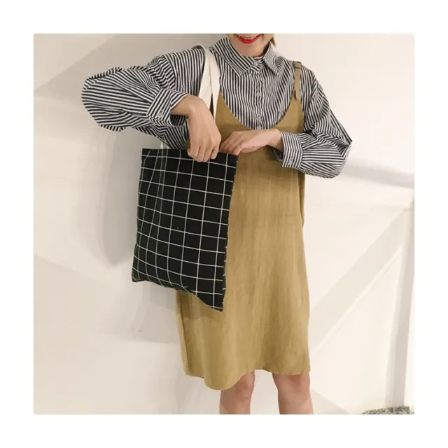 New Handbag Plaid Cotton Shoulder Bag Handbag Fashion Handbag Bag Custom One Generation Black - Shop at LoveMi