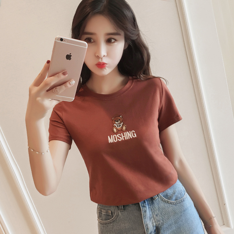 Half sleeve round neck bottoming shirt